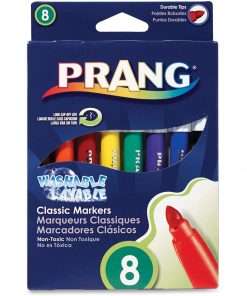 Prang Bullet Tip Washable Master Pack Art Markers - Broad Marker Point - Bullet Marker Point Style - Assorted - White Barrel - 8 / Set