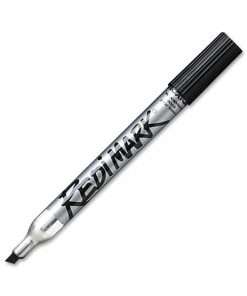 Dixon RediMark Chisel Tip Permanent Markers - Chisel Marker Point Style - Black - Metal Barrel - 12 / Box