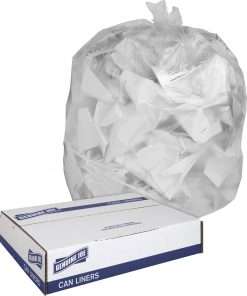 Genuine Joe Clear Trash Can Liners - Medium Size - 30 gal Capacity - 30" Width x 36" Length - 0.60 mil (15 Micron) Thickness - Low Density - Clear - 250/Carton