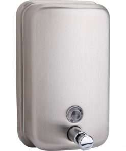 Genuine Joe Liquid/Lotion Soap Dispenser - Manual - 31.50 fl oz Capacity - Corrosion Resistant, Wall Mountable, Rust Proof - Stainless Steel - 1Each