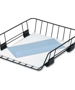 Fellowes Wire Stacking Letter Tray - Compartment Size 8.50" x 11" x 3" - 2.6" Height x 10.9" Width x 12.6" Depth - Desktop - Stackable - Black - Steel - 1 Each