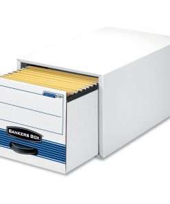 Stor/Drawer&reg; Steel Plus&trade; - Legal - Internal Dimensions: 15.50" Width x 23.25" Depth x 10.38" Height - External Dimensions: 17" Width x 25.5" Depth x 11.5" Height - Media Size Supported: Legal - Heavy Duty - Stackable - Steel, Plastic - White, Blue - For File, Document - Recycled - 6 / Carton