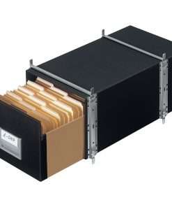 Bankers Box Staxonsteel File Storage Drawer System - Letter - Internal Dimensions: 12" Width x 24" Depth x 10.50" Height - External Dimensions: 14" Width x 25.5" Depth x 11.1" Height - Media Size Supported: Letter - Interlocking Closure - Heavy Duty - Stackable - Steel - Black - For File - Recycled - 6 / Carton