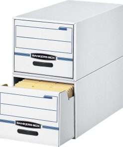 Stor/Drawer&reg; - Legal - Internal Dimensions: 15.50" Width x 23.25" Depth x 10.38" Height - External Dimensions: 16.8" Width x 25.5" Depth x 11.5" Height - Media Size Supported: Legal - Light Duty - Stackable - Corrugated Paper - White, Blue - For File - Recycled - 6 / Carton