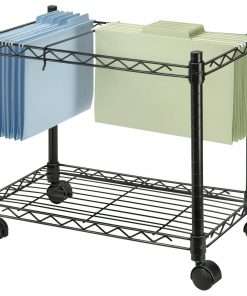 Fellowes High-Capacity Rolling File Cart - 4 Casters - Metal, Steel - x 24" Width x 14" Depth x 20.5" Height - Black - 1 Each