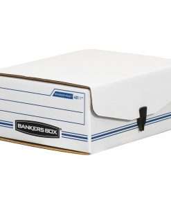 Bankers Box Liberty Binder-Pak Binder Storage Box - Internal Dimensions: 9.13" Width x 11.38" Depth x 4.38" Height - External Dimensions: 9.8" Width x 11.9" Depth x 4.8" Height - Ring Lock Closure - Corrugated Paper - White, Blue - For Check, Voucher Slip, Document - Recycled - 1 Each