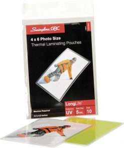 GBC Ultra Clear Thermal Laminating Photo Pouches - Sheet Size Supported: Photo-size 4" Width x 6" Length - Laminating Pouch/Sheet Size: 4.25" Width x 6.31" Length x 5 mil Thickness - Glossy - for Document, Photo - UV Resistant, Non-yellowing, Fade Resistant, Wear Resistant, Tear Resistant, Flexible - Clear - 10 / Pack
