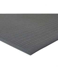 Genuine Joe Air Step Anti-Fatigue Mat - Warehouse - 60" Length x 36" Width x 0.38" Thickness - Vinyl, Vinyl Foam - Black