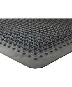 Genuine Joe Flex Step Rubber Anti-Fatigue Mats - Warehouse - 60" Length x 36" Width - Rubber - Black