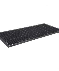 Genuine Joe Versa-Lite Anti-microbial Rubber Mat - Warehouse - 60" Length x 36" Width - Rubber - Black