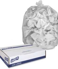 Genuine Joe High-density Can Liners - Extra Large Size - 56 gal Capacity - 43" Width x 48" Length - 0.63 mil (16 Micron) Thickness - High Density - Clear - Resin - 200/Carton - 20 Per Roll - Office Waste, Industrial Trash