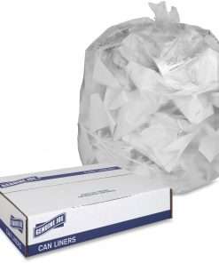 Genuine Joe Economy High-Density Can Liners - Small Size - 10 gal Capacity - 24" Width x 24" Length - 0.24 mil (6 Micron) Thickness - High Density - Translucent - Resin - 1000/Carton
