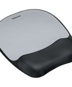 Fellowes Memory foam Mouse Pad/Wrist Rest- Silver Streak - Silver Streak - 1" x 7.94" x 9.25" Dimension - Silver - Memory Foam - Wear Resistant, Tear Resistant, Skid Proof - 1 Pack