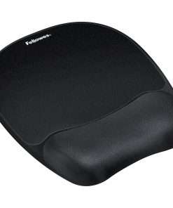 Fellowes Memory Foam Mouse Pad/Wrist Rest- Black - 1" x 7.94" x 9.25" Dimension - Black - Memory Foam - Wear Resistant, Tear Resistant, Skid Proof - 1 Pack