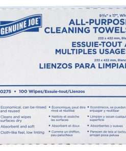 Genuine Joe All-Purpose Cleaning Towels - 16.50" x 9.50" - White - Fabric - Soft, Reusable, Absorbent, Non-abrasive, Medium Duty - 100 Per Box - 100 / Box