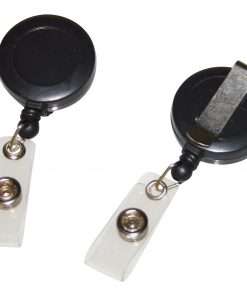 Retractable ID Holder with Belt Clip - 4.5" x 1.3" x 0.3" x - 25 / Box - Black