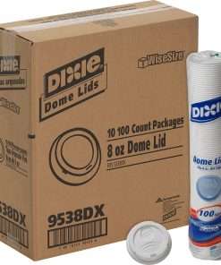 Dixie Small Hot Cup Lids by GP Pro - Dome - Plastic - 100 Lids/Pack - 1000 / Carton