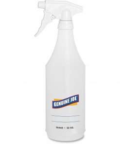 Genuine Joe 32-oz. Trigger Spray Bottle - Suitable For Cleaning - Adjustable, Flexible, Graduated - 2 / Pair - Clear