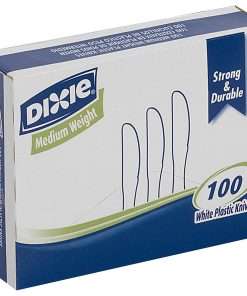 Dixie Medium-weight Disposable Knives Grab-N-Go by GP Pro - 100/Box - Knife - 100 x Knife - Polystyrene - White