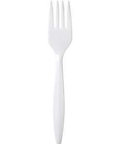 Dixie Medium-weight Disposable Forks by GP Pro - 1000/Carton - Fork - 1000 x Fork - Plastic - White