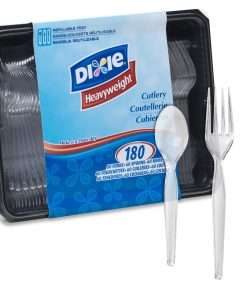 Dixie Heavyweight Disposable Forks, Knives & Teaspoons Keeper Pack Grab-N-Go by GP Pro - 180 Piece(s) - 180/Box - Flatware Place Setting - 60 x Teaspoon - 60 x Fork - 60 x Knife - Polystyrene
