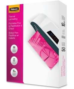 Fellowes Letter-Size Laminating Pouches - Sheet Size Supported: Letter - Laminating Pouch/Sheet Size: 9" Width x 10 mil Thickness - Type G - Glossy - for Document, Sign - Durable - Clear - 50 / Pack