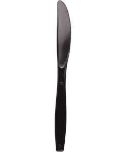 Dixie Heavyweight Disposable Knives by GP Pro - 1000/Carton - Plastic - Black
