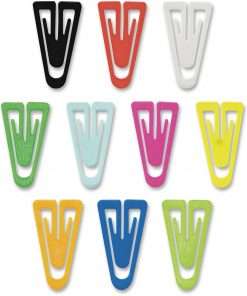Gem Office Products Triangular Paper Clips - Large - for Paper, File - Non-magnetic - 200 / Box - Assorted - Plastic