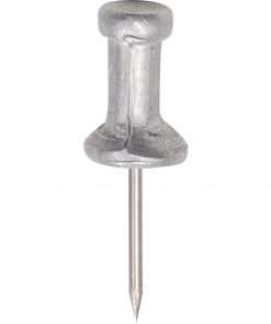 Gem Office Products Aluminum Pushpins - 0.5" Diameter - for Notice - 100 / Box - Aluminum