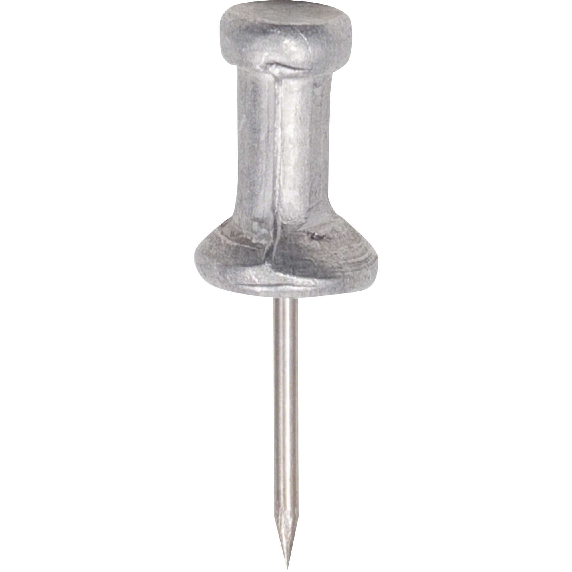 Gem Office Products Aluminum Pushpins - 0.5" Diameter - for Notice - 100 / Box - Aluminum