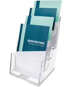 Deflect-o Booklet Holder - 4 Compartment(s) - 4 Tier(s) - 10" Height x 4.9" Width x 6.1" Depth - Desktop - Compact, Booklet Size - Clear - Plastic - 1 Each