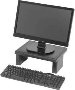 DAC Height Adjustable LCD/TFT Monitor Riser - 66 lb Load Capacity - Flat Panel Display Type Supported - 4.8" Height x 13" Width x 10.5" Depth - Black