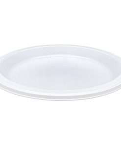 Genuine Joe 10-1/4" Large Plastic Plates - White - 125 / Pack