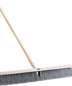 Genuine Joe GJO60467, Heavy-duty Floor Sweep and Handle, 1 Each - 24" Polypropylene Bristle - 60" Handle Length - 1.25" Handle Diameter - Hardwood Handle - 1 Each