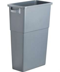 Genuine Joe Space-saving Waste Container - 23 gal Capacity - Handle - 30" Height x 20" Width x 11" Depth - Gray - 1 Each