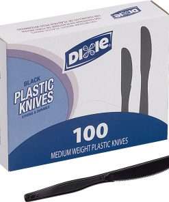 Dixie Medium-weight Disposable Knives Grab-N-Go by GP Pro - 100/Box - Knife - 100 x Knife - Plastic, Polystyrene - Black