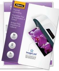 Fellowes ImageLast Thermal Laminating Pouches - Sheet Size Supported: Letter - Laminating Pouch/Sheet Size: 9" Width x 11.50" Length x 3 mil Thickness - Type G - Glossy - for Document - Pre-trimmed, Durable, UV Resistant, Fade Resistant, Jam-free - Clear - 50 / Pack