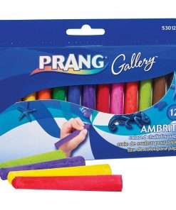Dixon Gallery Ambrite Colored Chalk - 3.2" Length - 0.4" Diameter - Assorted - 12 / Box