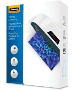 Fellowes Letter-Size Glossy Laminating Pouches - Sheet Size Supported: Letter - Laminating Pouch/Sheet Size: 9" Width x 7 mil Thickness - Type G - Glossy - for Document, Letter - Durable - Clear - 100 / Pack