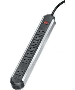 7 Outlet Metal Surge Protector - 7 x NEMA 5-15R - 1250 J - 110 V AC Input - 110 V AC Output