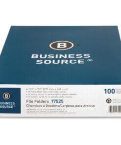 Business Source 1/3 Tab Cut Letter Recycled Top Tab File Folder