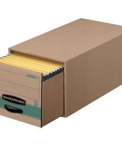 Recycled Stor/Drawer&reg; Steel Plus&trade; - Legal - Internal Dimensions: 15.50" Width x 23.25" Depth x 10.38" Height - External Dimensions: 16.8" Width x 25.5" Depth x 11.5" Height - Media Size Supported: Legal - Heavy Duty - Stackable - Fiberboard, Steel, Plastic - Kraft, Green - For File - Recycled - 6 / Carton