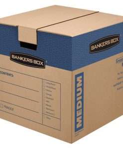 SmoothMove&trade; Prime Moving Boxes, Medium - Internal Dimensions: 18" Width x 18" Depth x 16" Height - External Dimensions: 18.1" Width x 18.8" Depth x 16.6" Height - Lid Lock Closure - Medium Duty - Cardboard - Kraft - Recycled - 8 / Carton