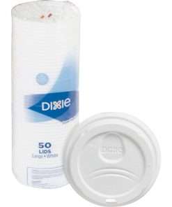 Dixie Large Hot Cup Lids by GP Pro - Dome - Plastic - 50 / Pack - White