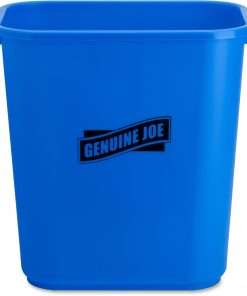 Genuine Joe 28-1/2 quart Recycle Wastebasket - 7.13 gal Capacity - Rectangular - 15" Height x 14.5" Width x 10.5" Depth - Blue, White - 1 Each