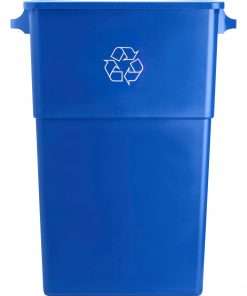 Genuine Joe 23 Gallon Recycling Container - 23 gal Capacity - Rectangular - 30" Height x 22.5" Width x 11" Depth - Blue, White - 1 Each