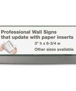 DURABLE&reg; CLICK SIGN with Cubicle Panel Pins - 2-1/8" x 5-7/8" - 2 Pins - Anti-glare - Acrylic, Aluminum - Updateable - Graphite - 1 Pack