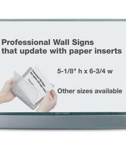 DURABLE&reg; CLICK SIGN with Cubicle Panel Pins - 4-1/8" x 5-7/8" - 2 Pins - Anti-glare - Acrylic, Aluminum - Updateable - Graphite - 1 Pack
