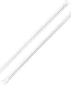 Genuine Joe Jumbo Translucent Straight Straws - 7.8" Length - 500 / Box - Clear