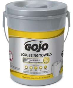 Gojo&reg; Scrubbing Towels - 10.50" x 13" - White - Heavy Duty - For Hand - 72 Per Canister - 1 Each